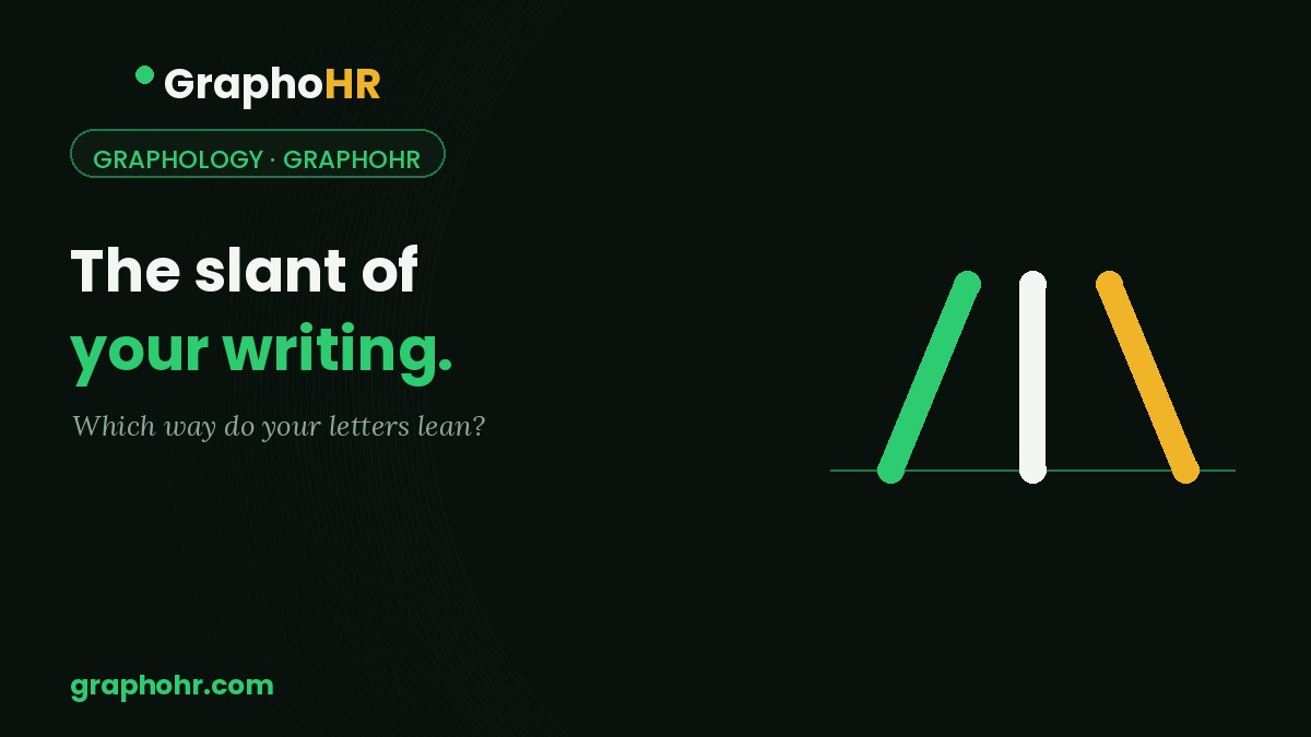 The slant of your handwriting